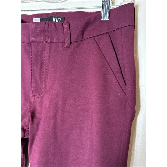 KUT from the Kloth Women's Mia Ankle Skinny Burgundy Size 8 Pants - Picture 2 of 8